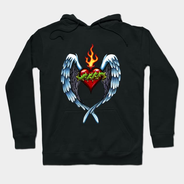 Sacred Heart Hoodie by Redemption Tshirt Co.